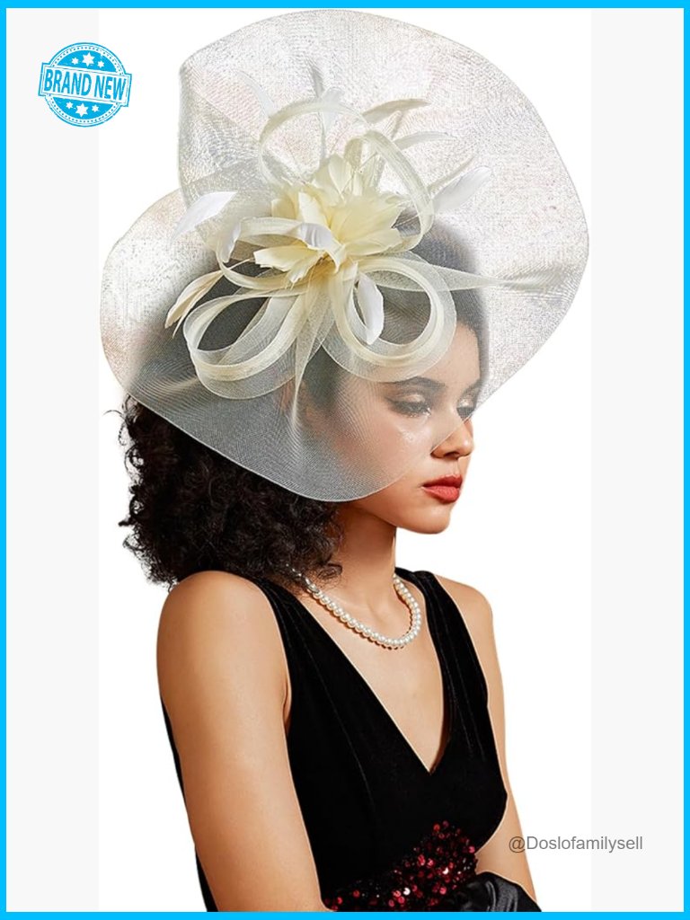 Elegant Kentucky Derby Fascinator Hat With Feathers And Mesh